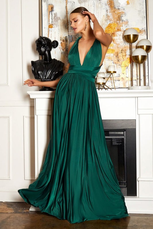 Blome Verde Esmeralda Multiformas - Vestido Largo Convertible